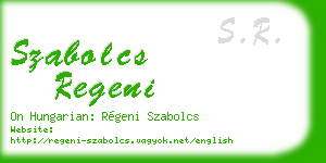 szabolcs regeni business card